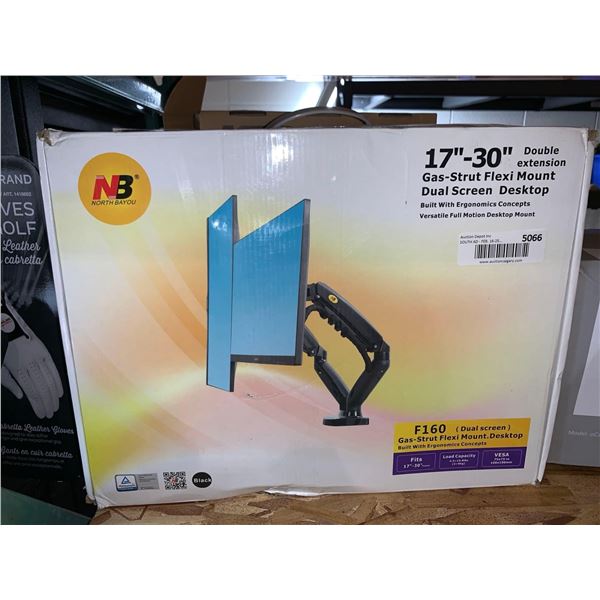 NB gas strut flexi mount dual screen monitor mount