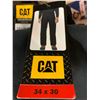Image 1 : CAT Mens Fleece Lined Denim Work pants 34 x 30 NEW