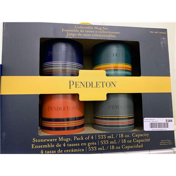 Pendleton Stoneware mugs 4 pack asst colors NEW