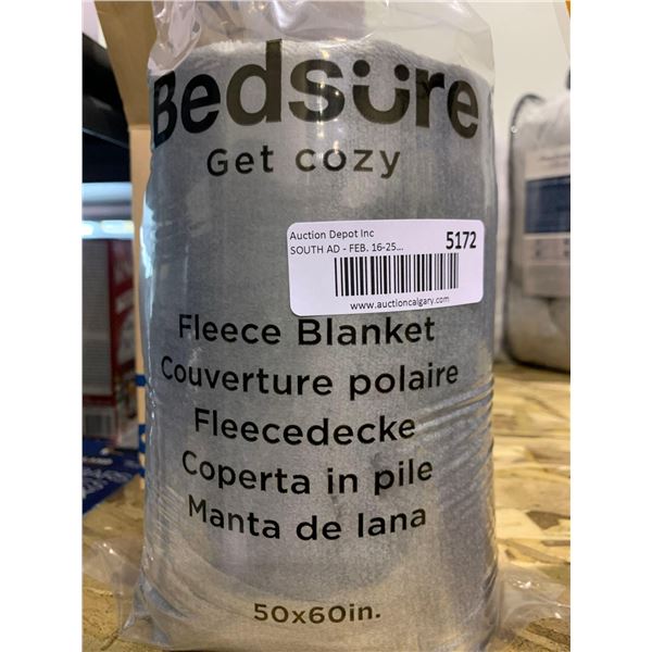 Besure cozy Fleece Blanket Grey 50 x 60 inch NEW