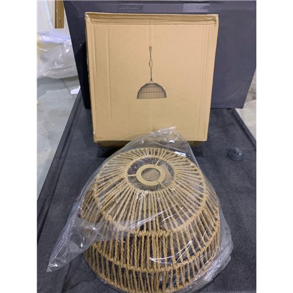 Plug In pendant Light wicker design NEW