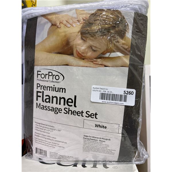 Forpro Premium Flannel Massage Sheet Set White