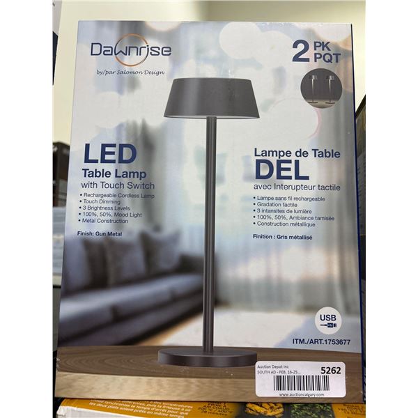 Dawnrise LED rechargable cordless Table Lamps 2 pack