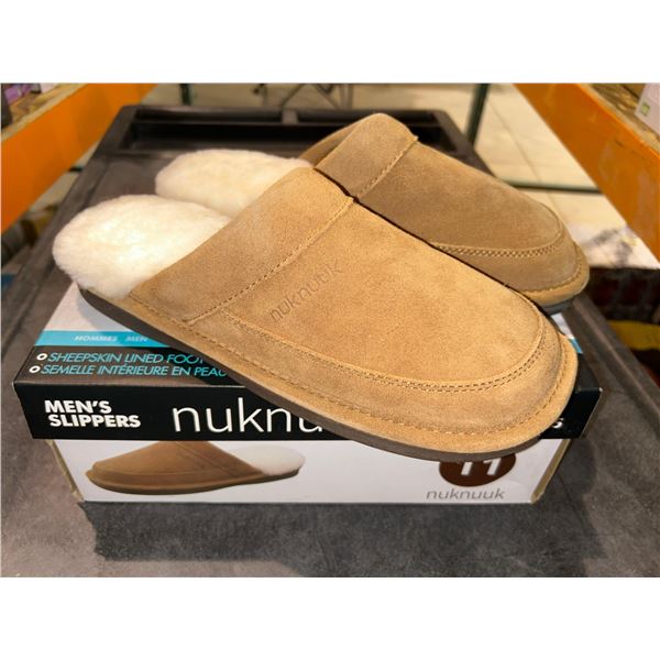 Nuknuk Mens Size 11 Leather sheepskin slippers NEW in box