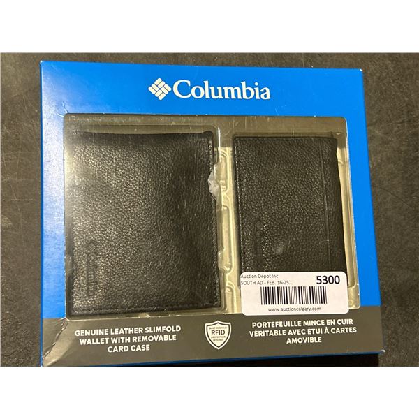 Columbia Genuine Leather Slimfold wallet set