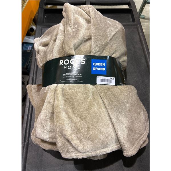 Roots Home Ultra plush Beige Throw Queen Size