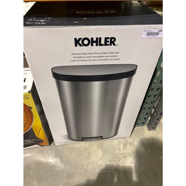 Kohler Stainless Steel Semi-Round Step Trash Can