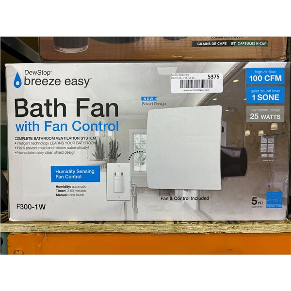 DREWSTOP- BREEZE EASY BATH FAN WITH FAN CONTROL.