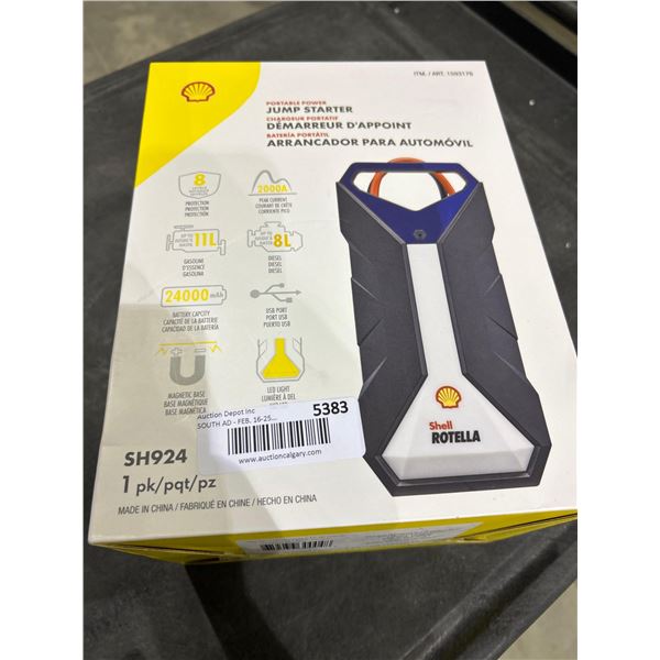 SHELL-ROTELLA  PORTABLE POWER JUMP STARTER.
