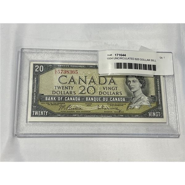 1954 UNCIRCULATED 20 DOLLAR BILL