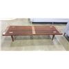 Image 1 : MID CENTURY BENCH, TEAK OR WALNUT? 60 INCH LONG, 18.5 INCH DEEP, 12 INCH TALL