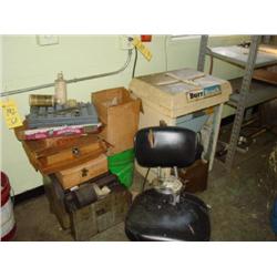 LOT - BURRBENCH W/ ASSORTED CONTENTS