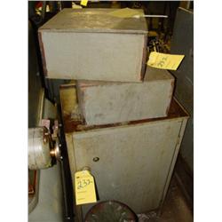 LOT - TABLE & CABINET W/ CONTENTS