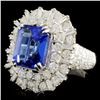 Image 1 : 4.73ct Tanzanite & 2.57ctw Diamond Ring 18K Gold