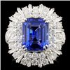 Image 2 : 4.73ct Tanzanite & 2.57ctw Diamond Ring 18K Gold