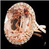 Image 1 : 11.21ct Morganite & 0.91ct Diam Ring in 18K Rose G