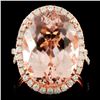 Image 2 : 11.21ct Morganite & 0.91ct Diam Ring in 18K Rose G