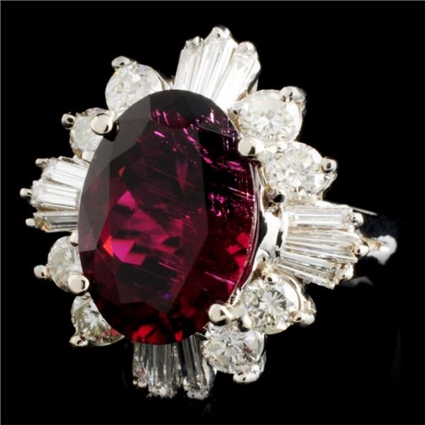 5.46ct Tourmaline & 1.72ctw Diam Ring in 14K Gold