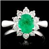 Image 2 : 18K Gold Ring with 1.01ct Emerald & 0.57ctw Diam