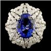 Image 2 : 8.04ct Tanzanite & 3.97ctw Diam Ring in 18K Gold