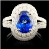 Image 2 : 2.78ct Tanzanite & 1.05ctw Diam Ring in 18K Gold