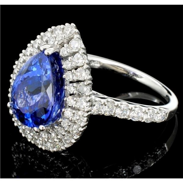 3.97ct Tanzanite & 1.12ct Diamond Ring - 18K WG