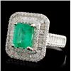Image 1 : 1.69ct Emerald & 1.35ctw Diamond Ring in 18K WG