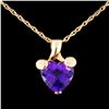 Image 2 : 1.90ct Amethyst Pendant in 14K Gold