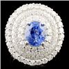 Image 2 : 2.71ct Sapphire & 2.52ctw Diam Ring in 18K Gold