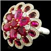 Image 1 : 18K Gold Ring with 6.15ct Ruby & 0.59ctw Diamonds