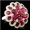 Image 3 : 18K Gold Ring with 6.15ct Ruby & 0.59ctw Diamonds