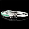 Image 1 : 2.60ctw Emerald & 0.63ctw Diam Bangle in 14K Gold