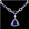 18K Gold Necklace w/ 15.47ct Tanz & 2.37ctw Diam