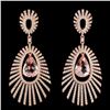 14K Gold 6.79ctw Morganite & 3.55ctw Diamond Earri
