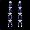 14K Gold 5.00ct Sapphire & 0.35ctw Diamond Earring