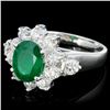 Image 2 : 14K Gold 3.00ct Emerald & 1.20ctw Diamond Ring