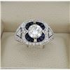Platinum 1.84ctw Diamond Sapphire Ring