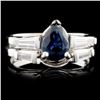 14K Gold 0.65ct Sapphire & 0.56ctw Diamond Ring