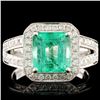 18K Gold 2.10ct Emerald & 0.50ctw Diamond Ring