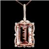 14K Gold 23.10ct Morganite & 1.45ctw Diam Pendant
