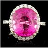 18K Gold 10.87ct Tourmaline & 0.75ctw Diamond Ring