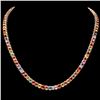 14k Gold 40.00ct Sapphire & 1.00ct Diam Necklace