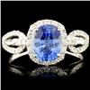 18K Gold 1.63ct Sapphire & 0.45ctw Diamond Ring