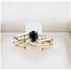 14K Gold 0.30ct Emerald & 0.12ctw Diamond Ring