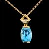 14K Gold 2.43ct Topaz & 0.02ct Diamond Pendant