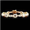 14K Gold 6.95ct Morganite & 1.25ctw Diamond Bracel