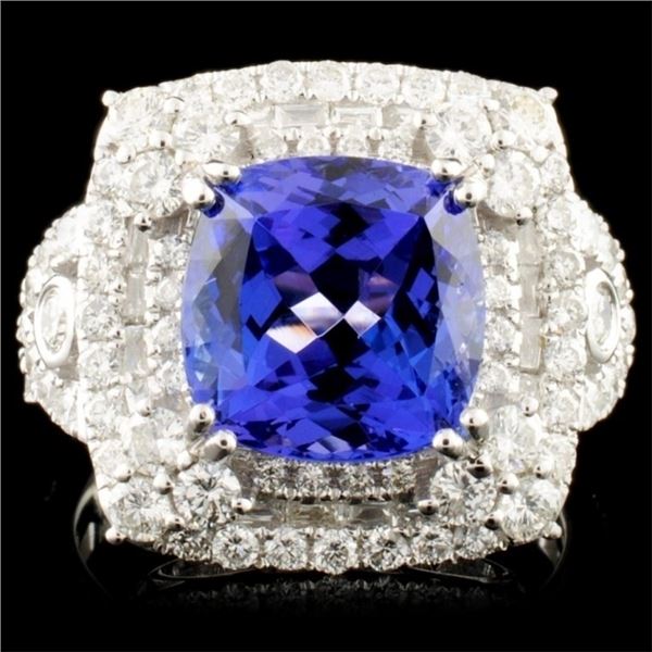 18K Gold 5.13ct Tanzanite & 1.85ctw Diamond Ring