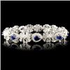 14K Gold 3.34ct Sapphire & 2.11ctw Diamond Bracele
