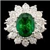 Image 1 : 14K Gold 1.60ct Emerald & 1.45ctw Diamond Ring