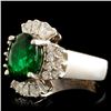 Image 2 : 18K Gold 3.10ct Emerald & 0.86ctw Diamond Ring